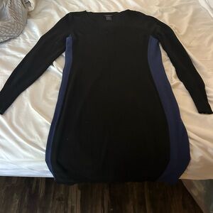 Ann Taylor Black and Blue Sweater Dress